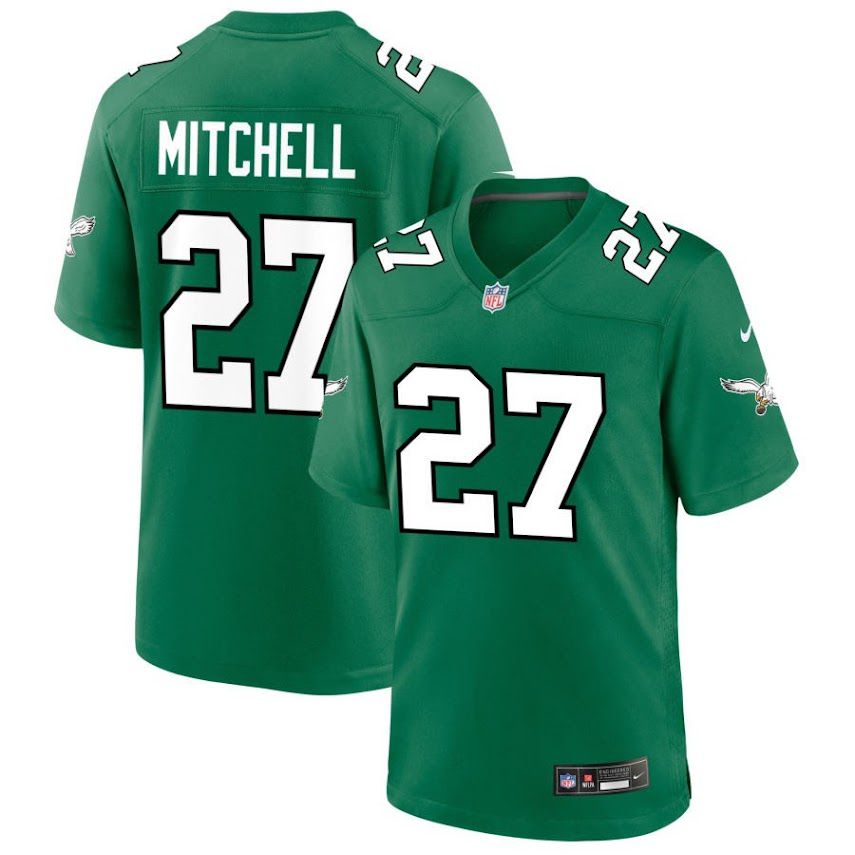 Men Philadelphia Eagles 27 Mitchell 2024 Nike Green Game NFL Jersey
